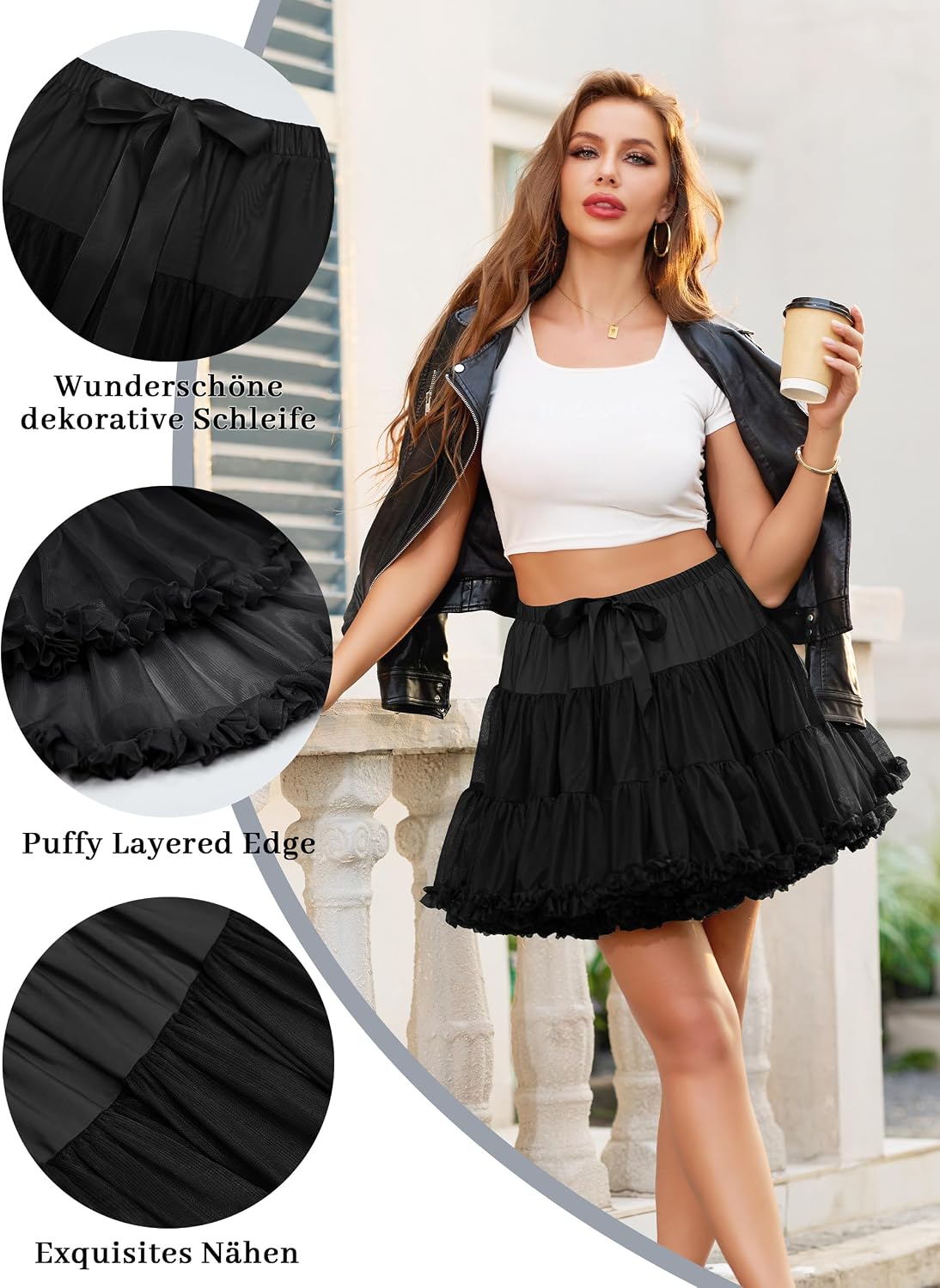 Thumbnail 2 de Wikoan Jupon sous robe années 50 en tulle – Petticoat A-line rockabilly (S à XXL)