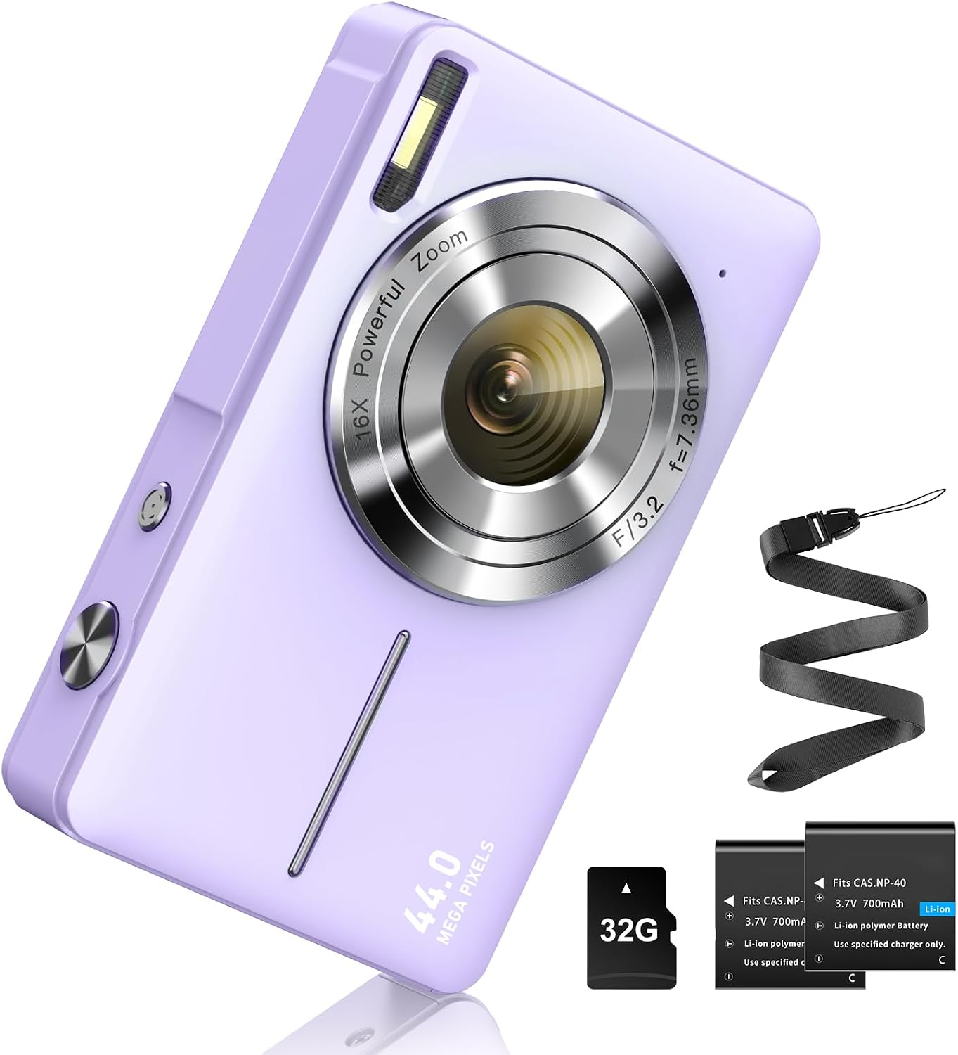 Detalle 2 de Fotocamera digitale FHD 1080P 44MP con zoom 16x — leggera e facile da usare per bambini e studenti