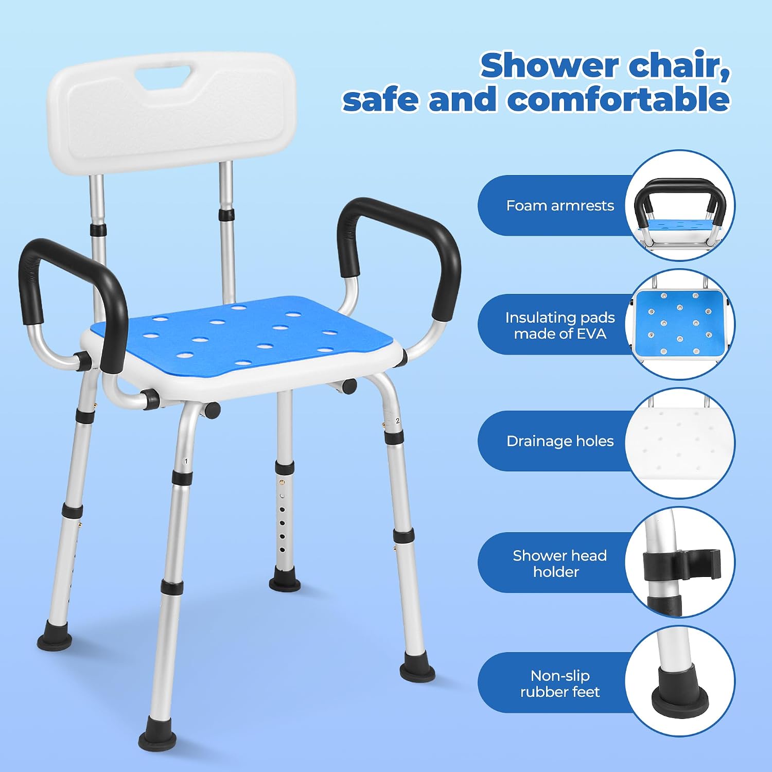 Thumbnail 5 de Careboda chaise de douche 6 hauteurs