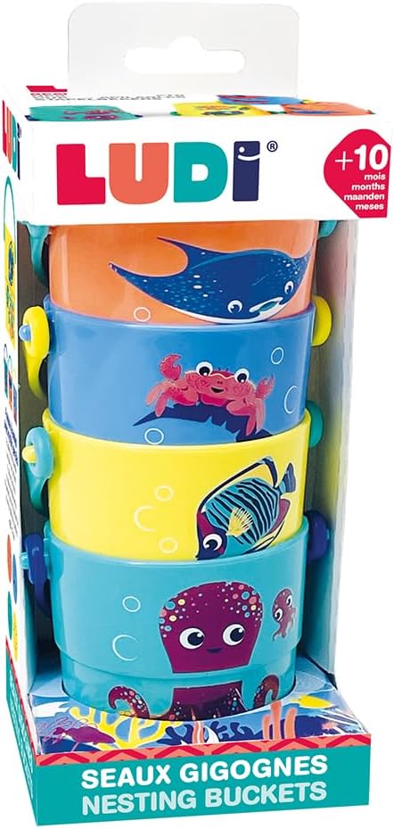 Thumbnail 4 de LUDI - 4 Seaux Gigognes: jouets de bain pour bébé dès 10 mois