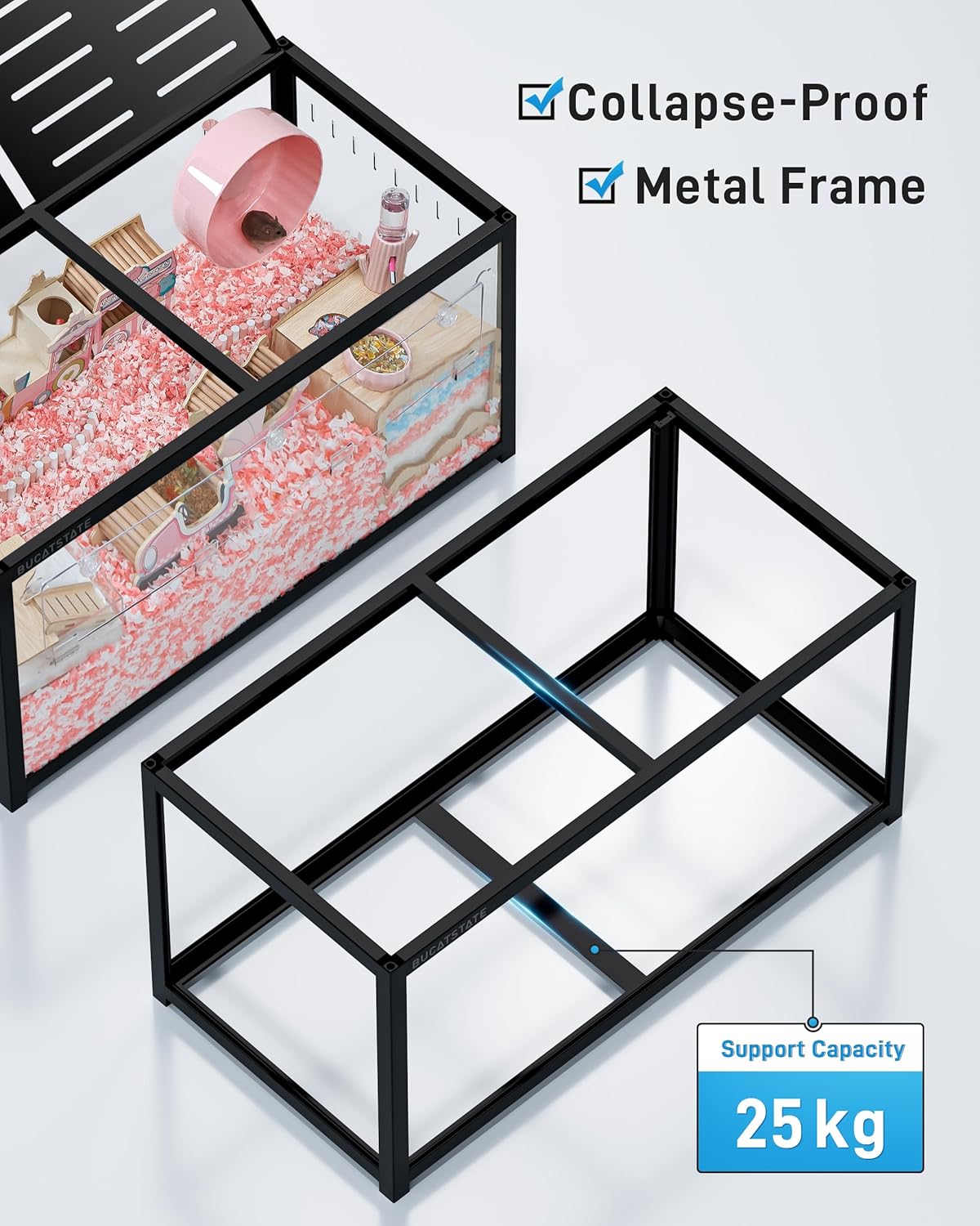 Thumbnail 5 de BUCATSTATE Hamster Cage 3.0 (Large, Black) – Metal, stackable enclosure with top access