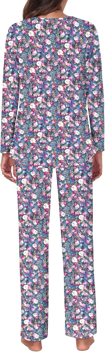 Detalle 2 de Tencede Women's Pajama Set, Long Sleeves, Square Neck and Side Pockets