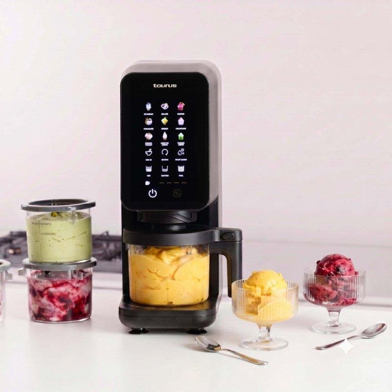 Detalle de Heladera Taurus Gelato Flow 700 W: 9 programas y Mix-In para helados caseros con textura profesional