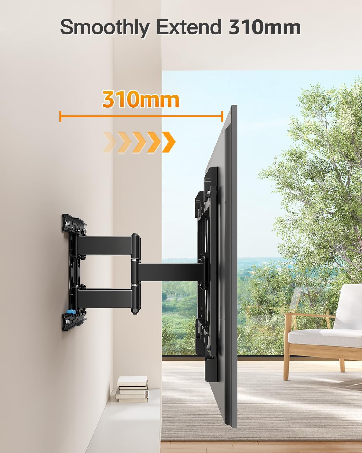Thumbnail 3 de ELIVED Ultra Slim TV Wall Bracket 37–90 Inch | Heavy‑Duty, Full‑Motion Mount for 60kg
