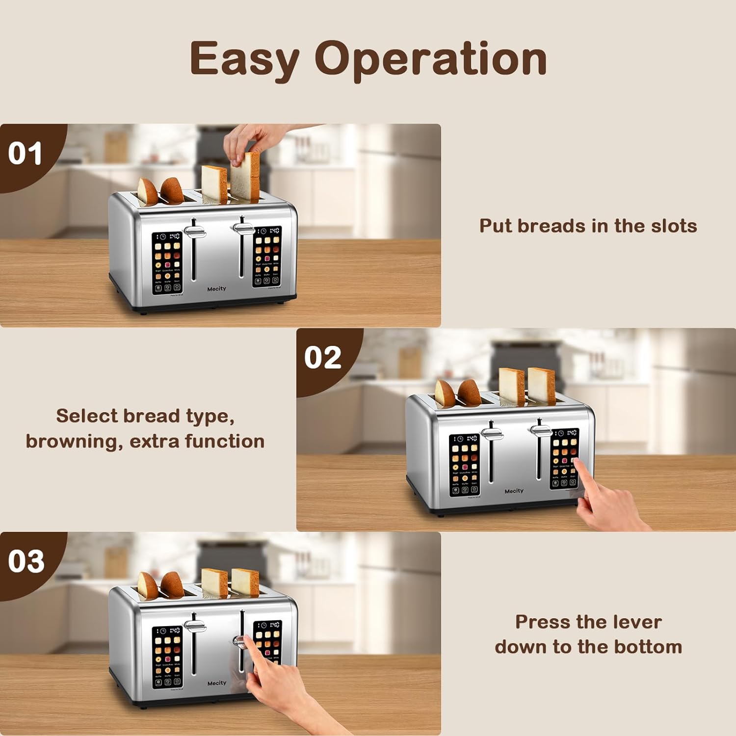 Thumbnail 5 de Mecity 4 Slice Toaster