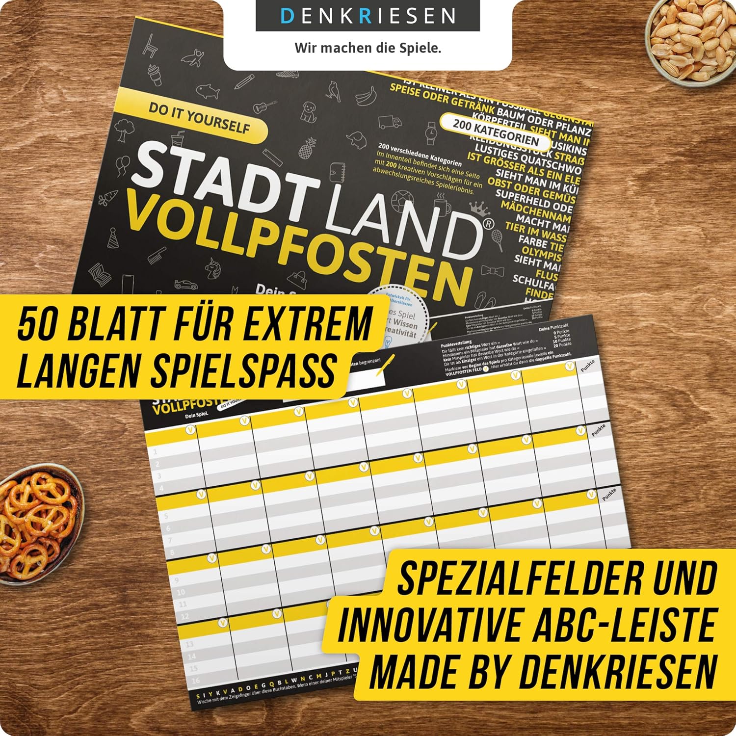 Thumbnail 3 de DENKRIESEN Stadt Land VOLLPFOSTEN – DO IT Yourself-Edition | Reisespiel