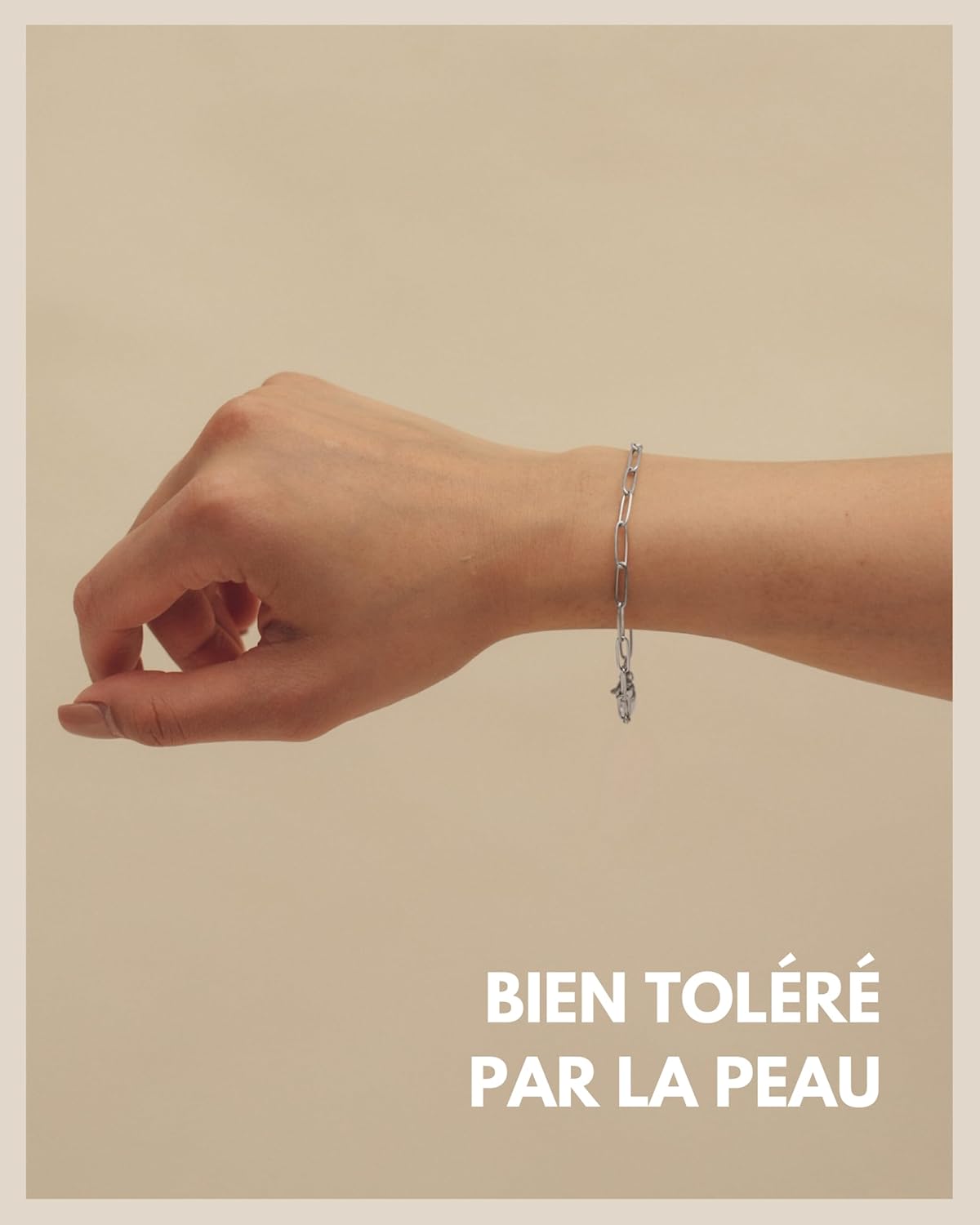 Detalle 2 de GD GOOD.designs EST. 2015 Bracelet femme à maillons fins en acier inoxydable, plaqué or 18K (résistant à l’eau) — réglable