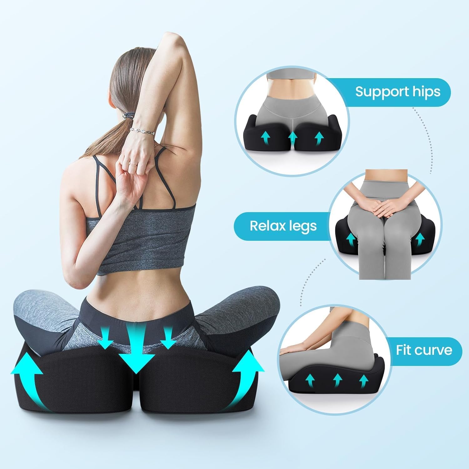 Thumbnail 2 de Benazcap Memory Foam Seat Cushion for Office Chairs and Cars