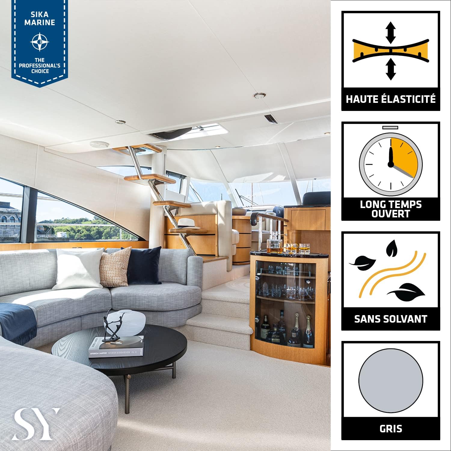 Thumbnail 1 de Sikaflex 291i Gris — Colle-mastic multi-usage spécial Marine pour intérieur et multi-matériaux