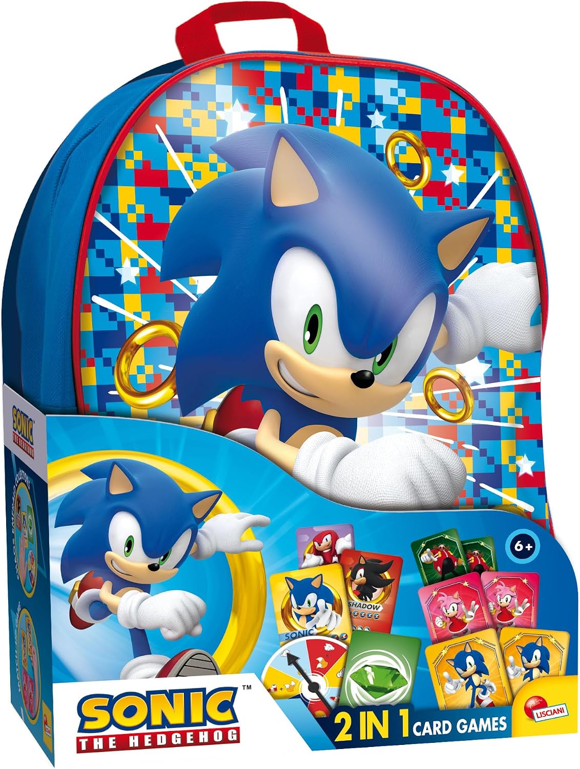 Detalle de Lisciani Sonic – Set sac à dos 2 en 1 avec jeux de cartes pour enfants dès 6 ans