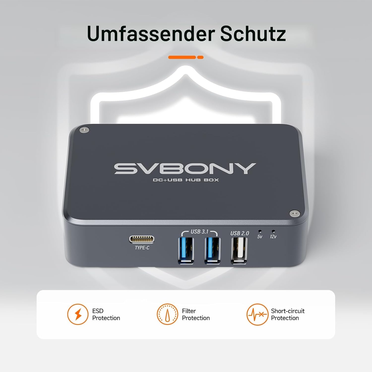 Detalle 2 de SVBONY SV241 Astronomie USB Steuerhub (Astro Powerbox) mit 6x DC, USB3.1, USB2.0 & USB-C