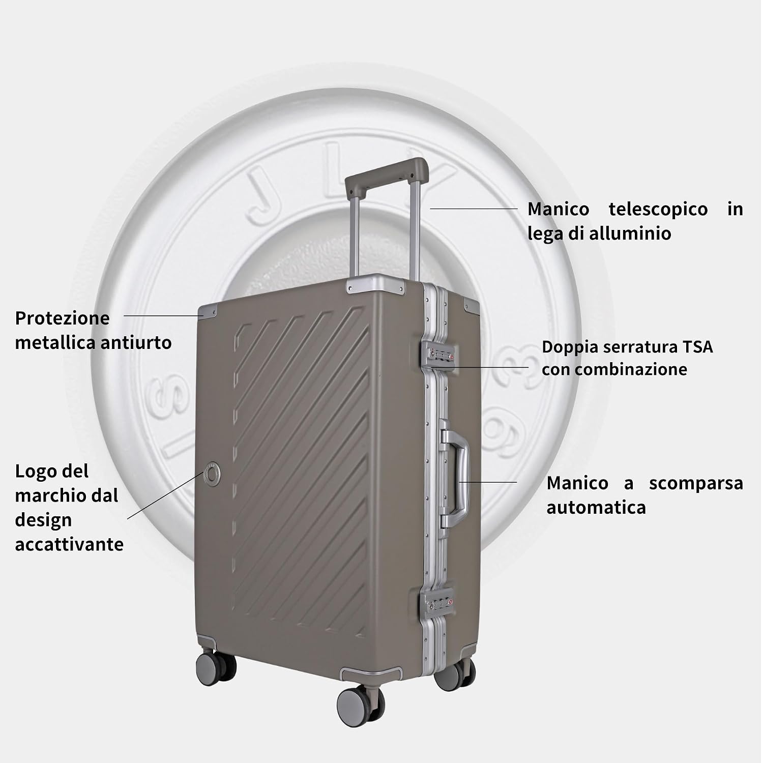 Detalle 2 de JLY Valigia Rigida Policarbonato S 56cm 37L