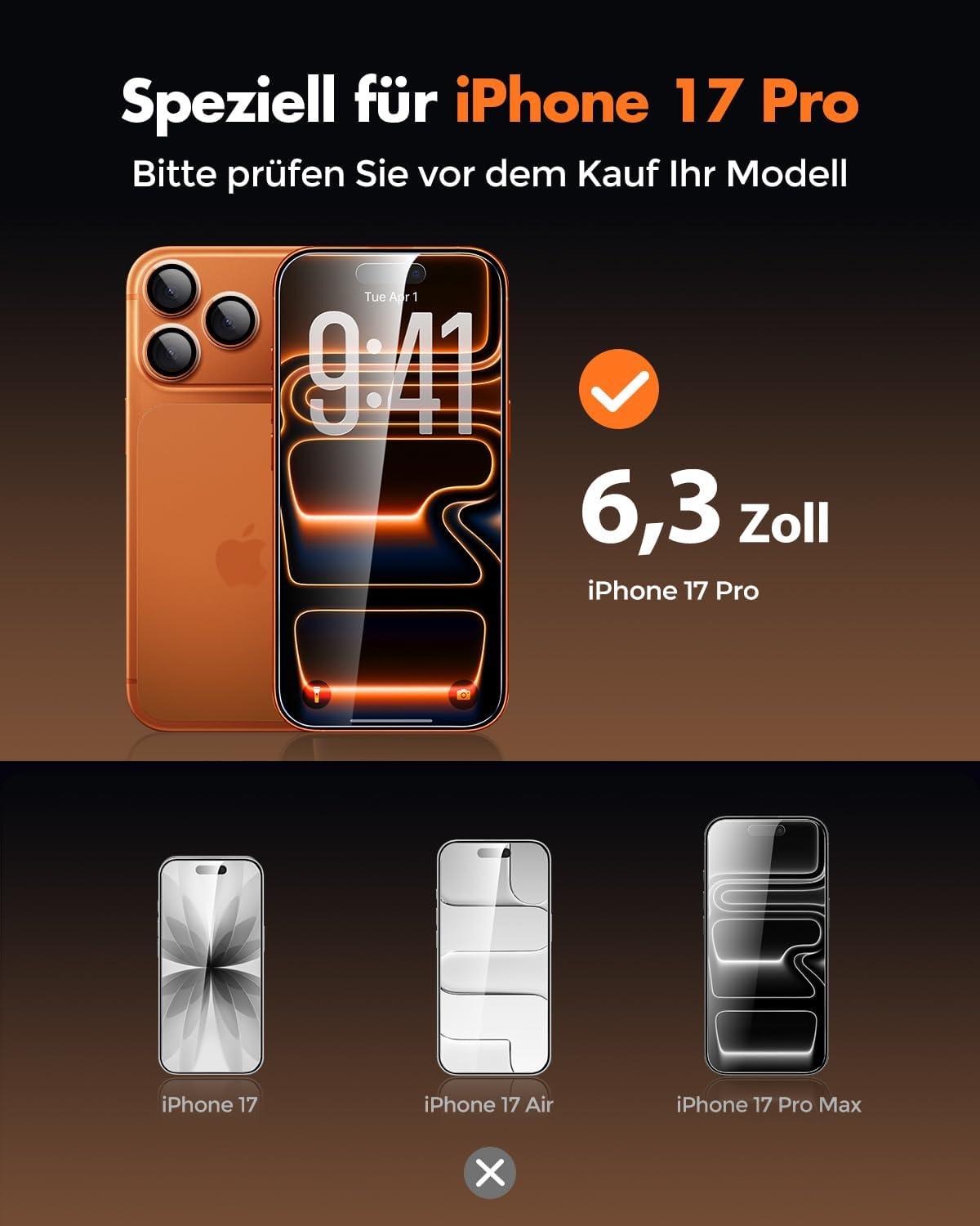 Detalle 2 de UNBREAKcable iPhone 17 Pro Schutzfolie 0,33 mm