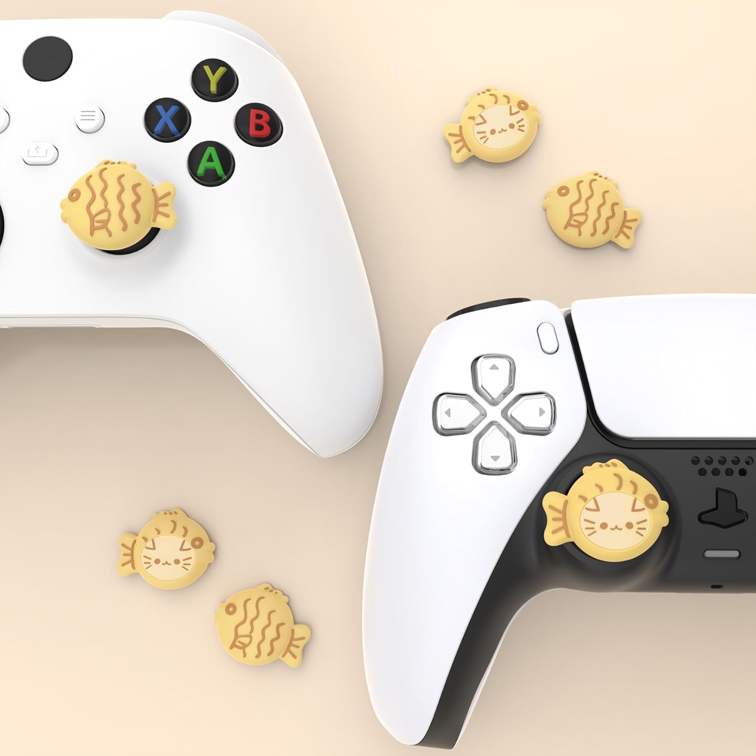 Detalle de PlayVital Taiyaki Kitten Thumb Grip Caps for Controllers – Cute Silicone Covers