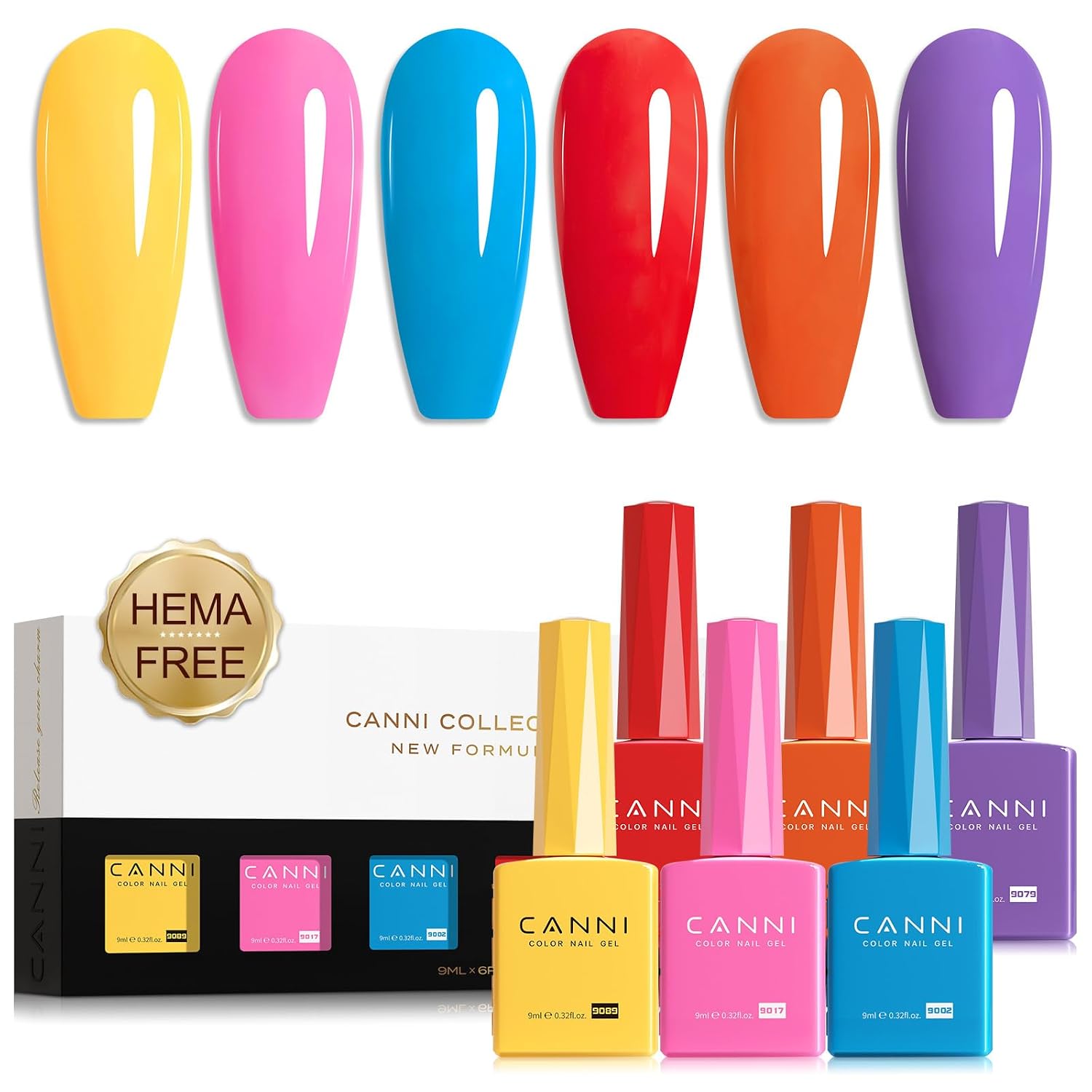 Detalle de CANNI Gel Nail Polish Set, 6 Colors