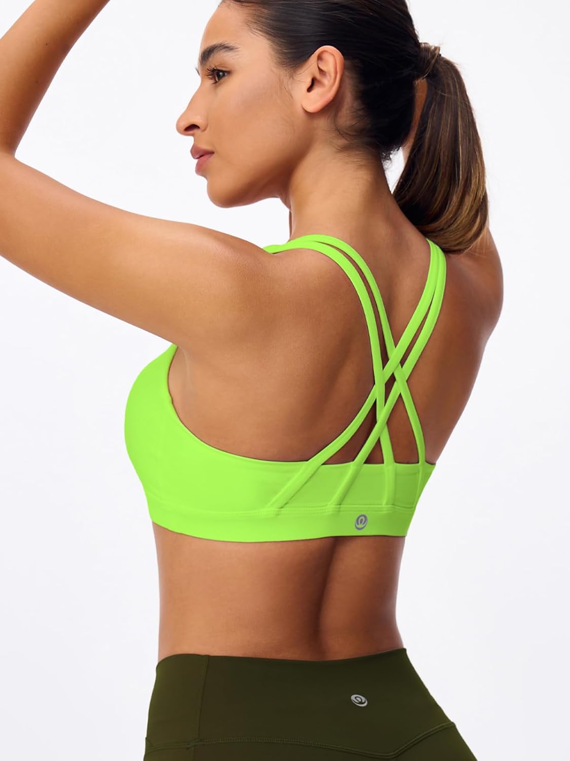 Thumbnail 2 de Omwilddo Women's Strappy Sports Bra Light Compression Crop with Criss Cross Back