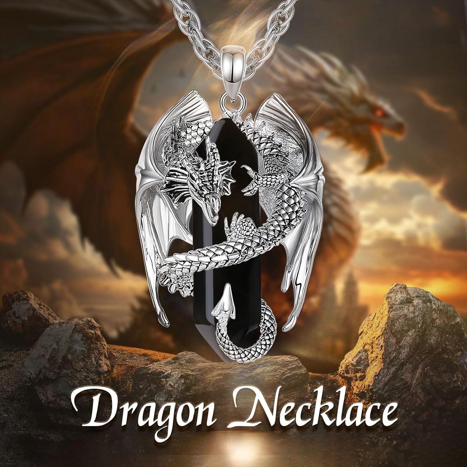 Thumbnail 5 de INFUSEU Kristall Drachen Kette