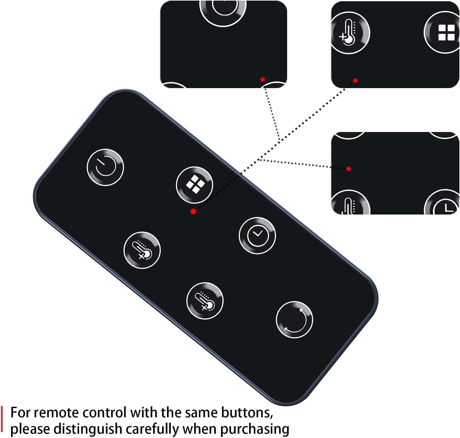 Detalle 1 de TCNOUMT Replacement Remote Control for 1500W Space Heater