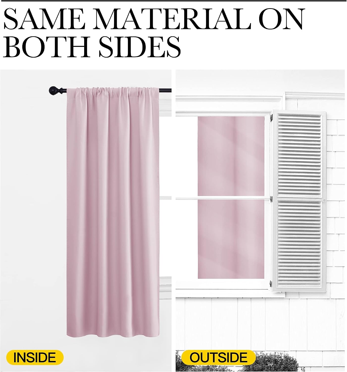 Thumbnail 6 de NICETOWN 2 Blackout Curtain Panels, Baby Pink, 42 x 36 in, Rod Pocket