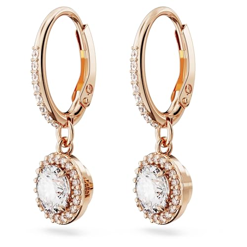 Detalle de Swarovski Pendientes Constella redondos pavé blanco oro rosa 💍