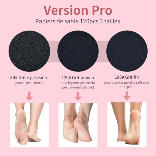 Thumbnail 4 de AprElm E1 – Rapeuse Pieds Électrique Professionnelle 12 cm, 120 Disques Abrasifs et Vitesse Variable