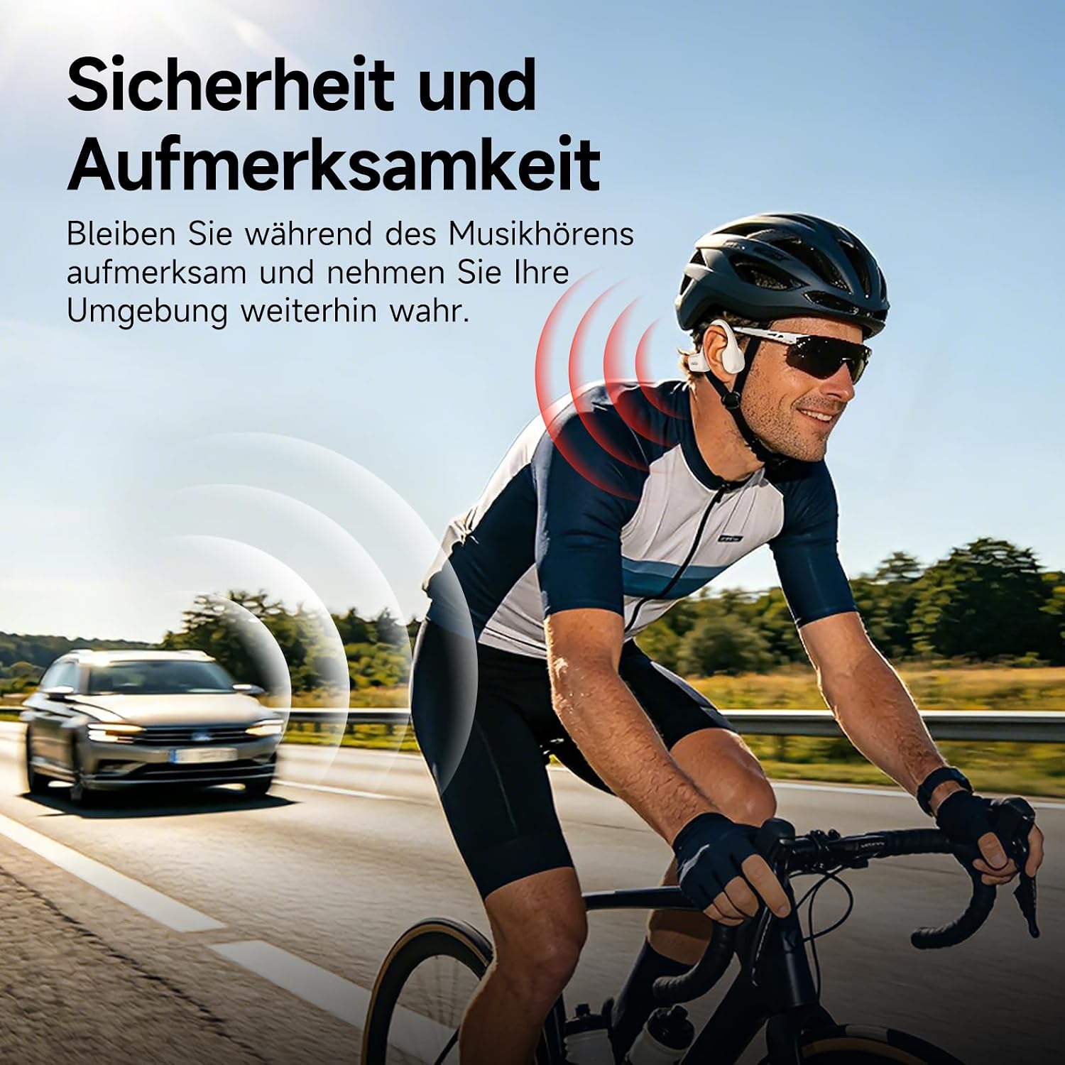 Thumbnail 4 de Sunvito Knochenleitung Kopfhörer Bluetooth 6.1 – Open-Ear, IPX7, 10 Std. Lauf-Headphones (Orange)