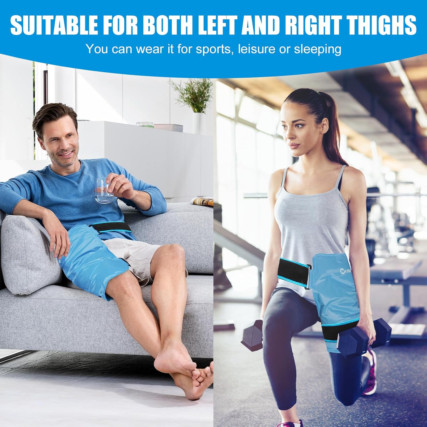 Detalle de World-Bio Hip Ice Pack Wrap for Post-Surgery and Hip Injuries, Reusable Hot/Cold