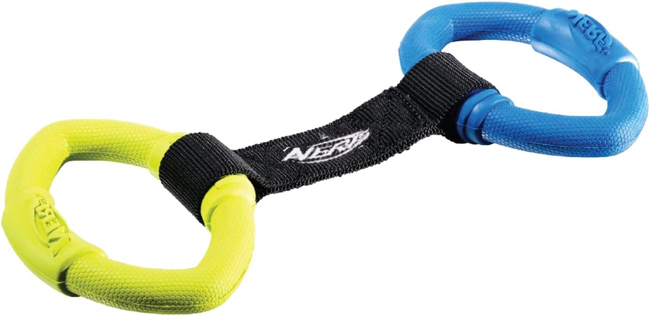 Detalle 2 de Nerf Dog trekspeelgoed met rubberen ringen en nylon band