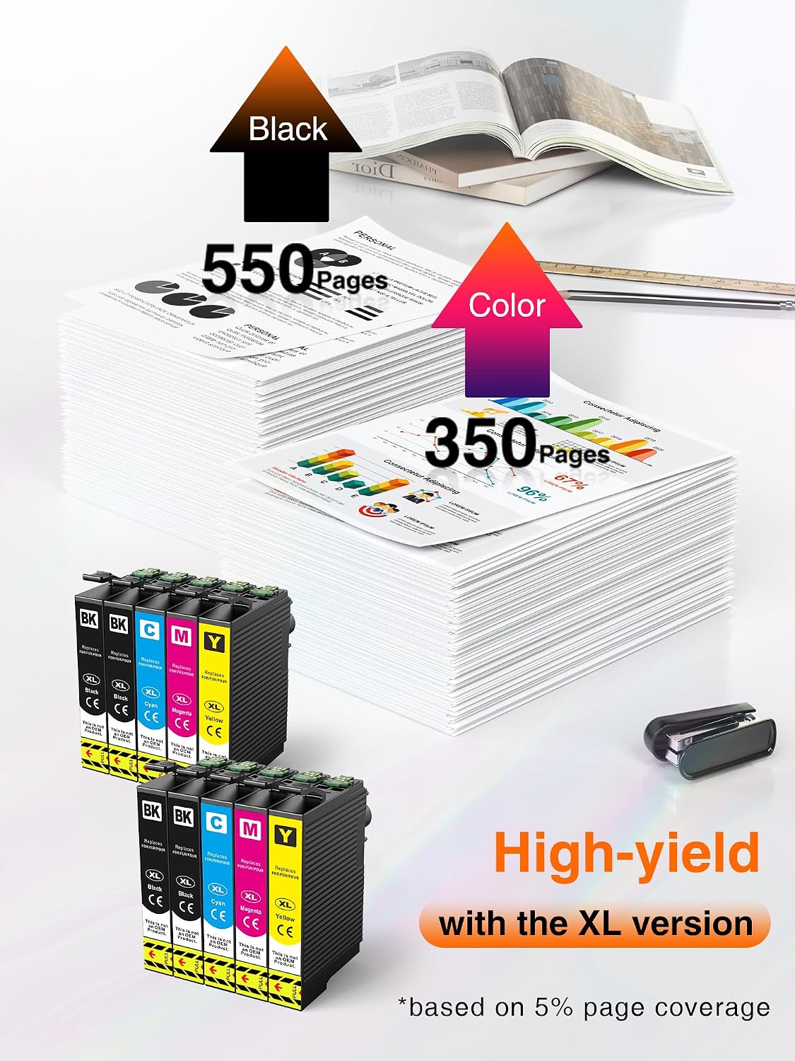 Thumbnail 2 de Kuva 604XL Compatible Ink Cartridge Multipack for Epson XP- / WF Series (10-pack)