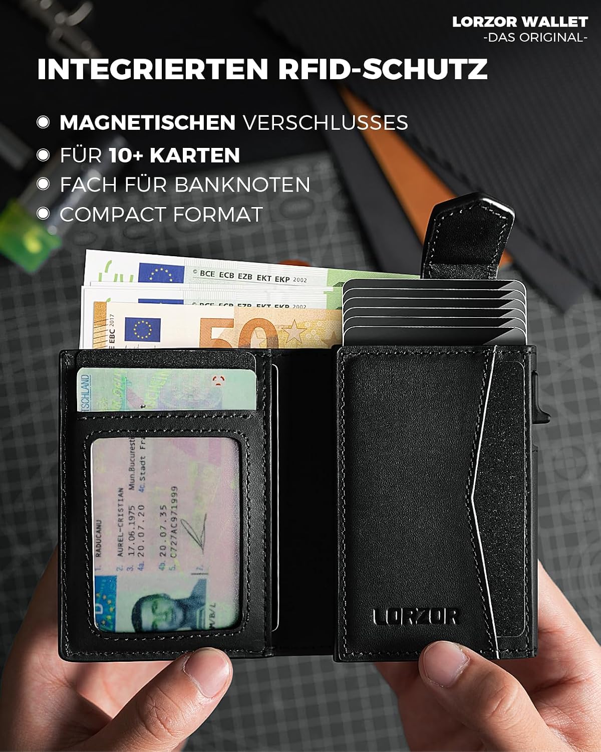 Thumbnail 5 de LORZOR AirTag Wallet Slim für 10 Karten