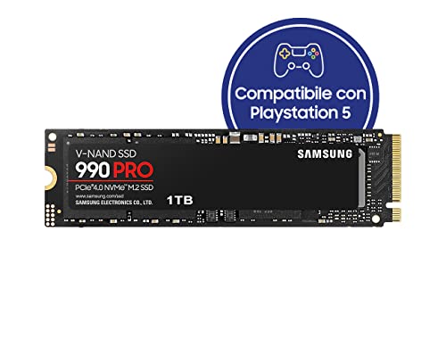 Detalle de Samsung 990 PRO NVMe M.2 SSD 1TB – PCIe 4.0, lettura fino a 7450 MB/s, scrittura 6900 MB/s