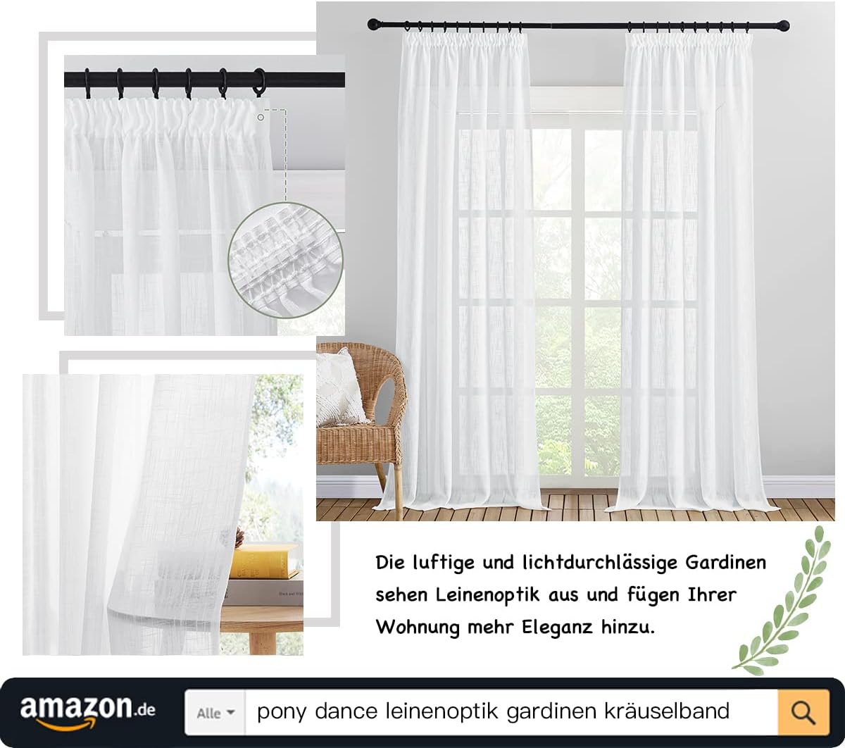 Thumbnail 5 de PONY DANCE Wohnzimmer Vorhänge Beige – 2er Set 140×245 cm, Kräuselband, Thermovorhang, Blickdicht, Biscotti Beige