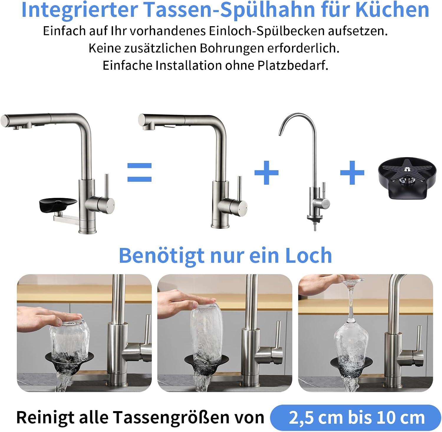 Detalle de LakeBayMZC MZC-YN-S3049-5J – trójdrożna bateria kuchenna 304 z wyciąganą wylewką