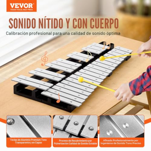 Detalle de VEVOR Kit de Campana de Xilófono Glockenspiel de 30 Notas