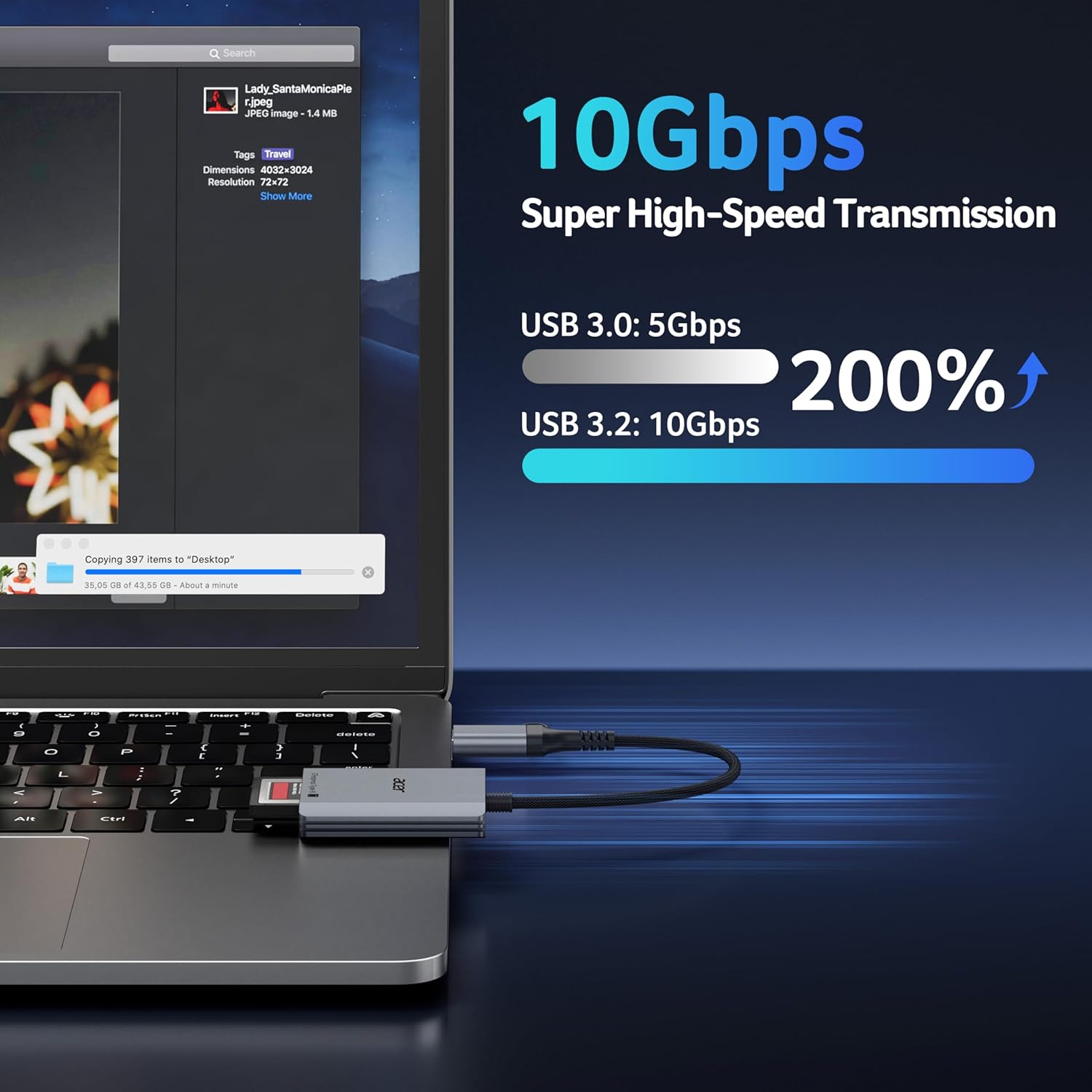 Thumbnail 2 de Acer CFexpress Type B Card Reader review: solid 2-in-1 USB-C/USB-A reader for fast transfers