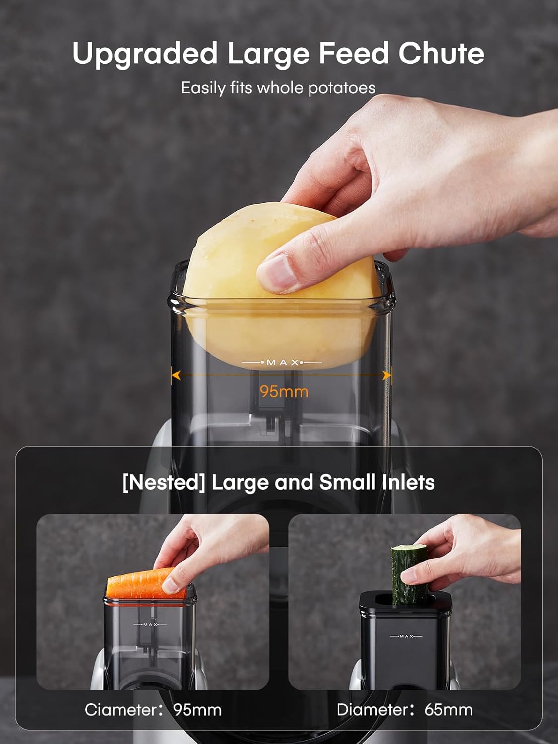 Thumbnail 1 de FOHERE râpe électrique 5 en 1 pour légumes (80 W) avec lames interchangeables