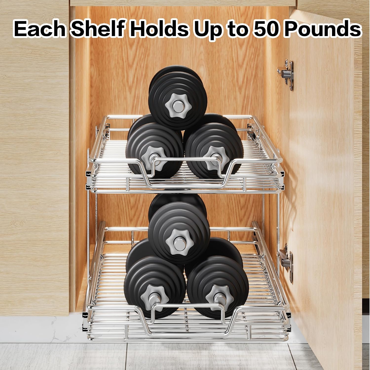 Thumbnail 6 de QUYUWU 2-Tier Kitchen Pull-Out Organizer 17 in