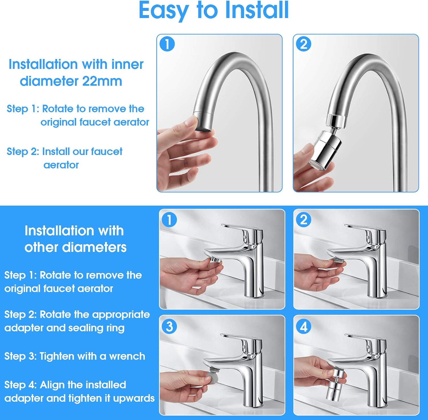 Thumbnail 5 de Hangrui FM22 Faucet Aerator 360° swivel tap 🚰