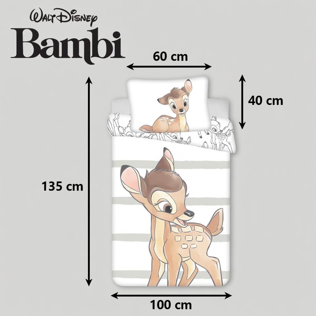 Detalle 1 de Bambi 125_SML Disney Baby Bedding Set, 100 x 135 cm, Reversible Cotton