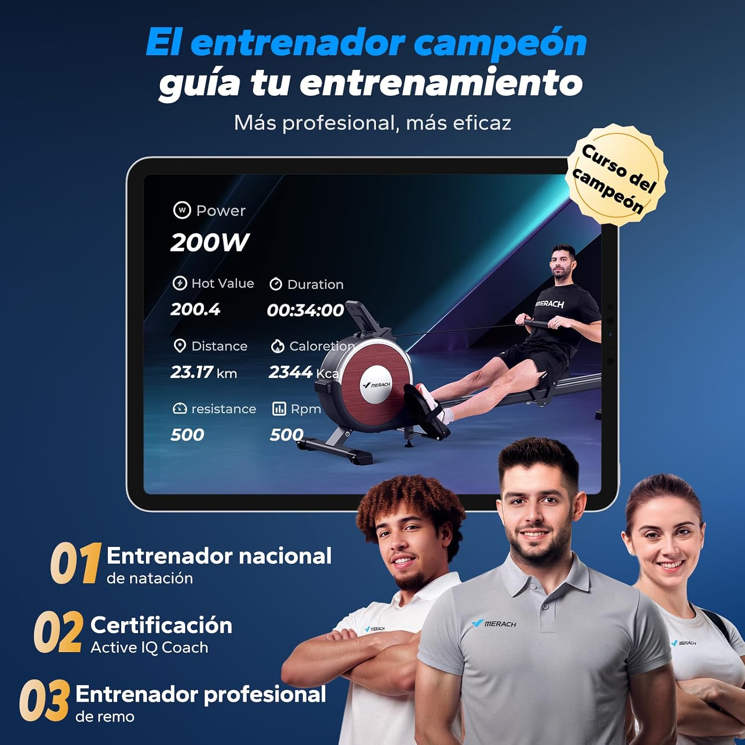 Thumbnail 4 de MERACH Q1S Pro Máquina de remo 16 niveles