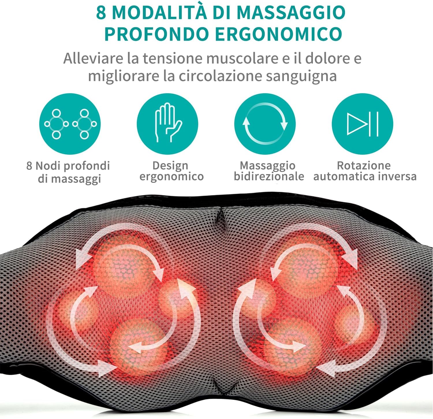 Thumbnail 1 de Nekteck 3D massaggiatore collo e spalle con caldo lenitivo: sollievo a casa, in ufficio e in auto