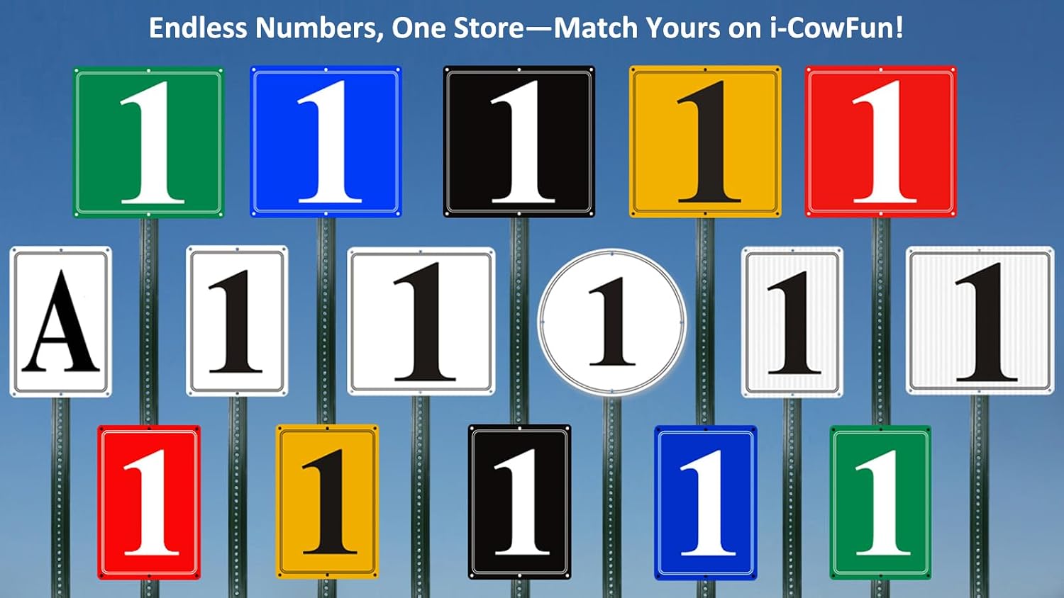 Thumbnail 6 de i-CowFun Aluminum Number Sign, 12" x 8