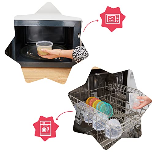 Detalle de Badabulle Pots de Conservation Badabowls – Lot de 12 boîtes de 250 ml, 100% hermétiques, fabriquées en France