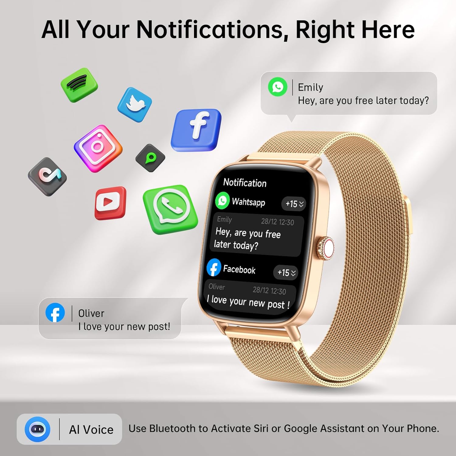 Thumbnail 1 de Women’s Smart Watch 1.85-inch HD Screen