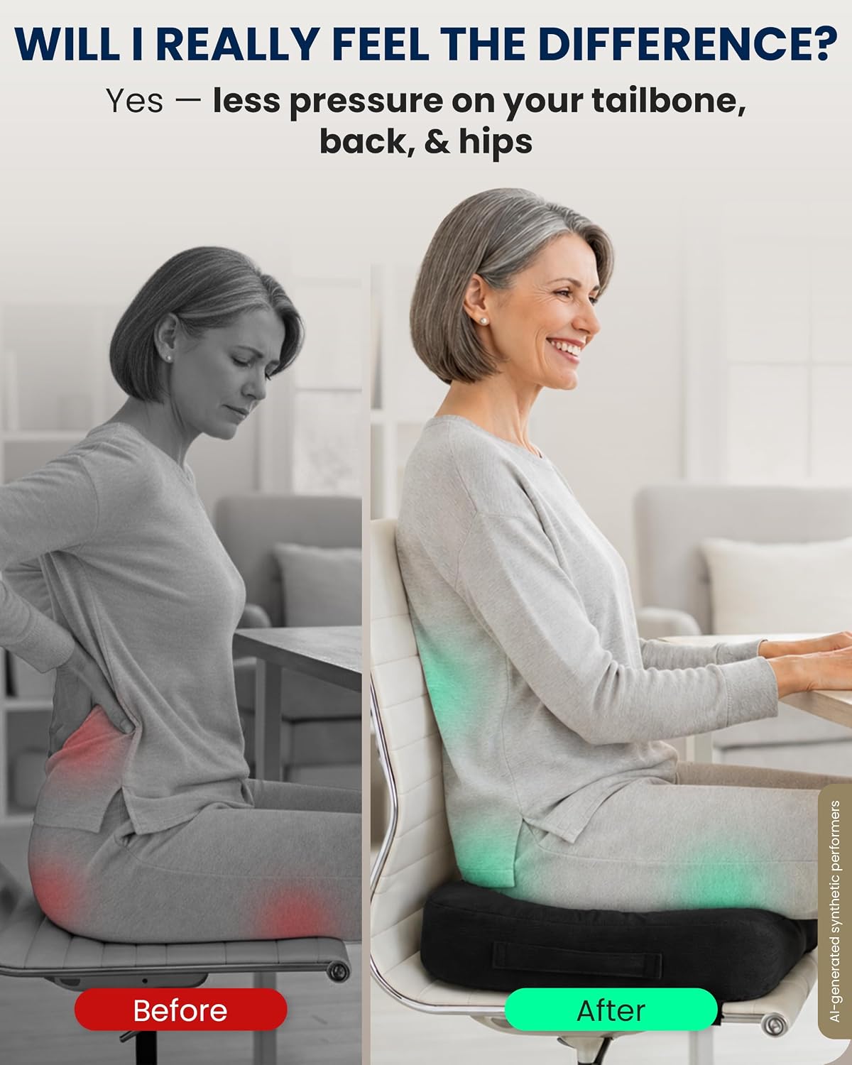 Thumbnail 6 de 5 Stars United ergonomic seat cushion 46 x 36 x 7.5 cm