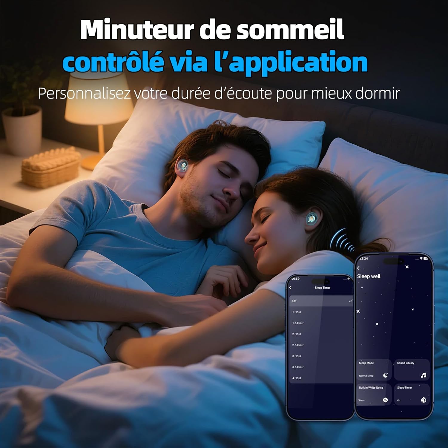 Detalle 2 de ZOVIMAX Écouteurs Bluetooth sans Fil pour Dormir sur le Côté — Sleep Earbuds Esthétique et Confortables