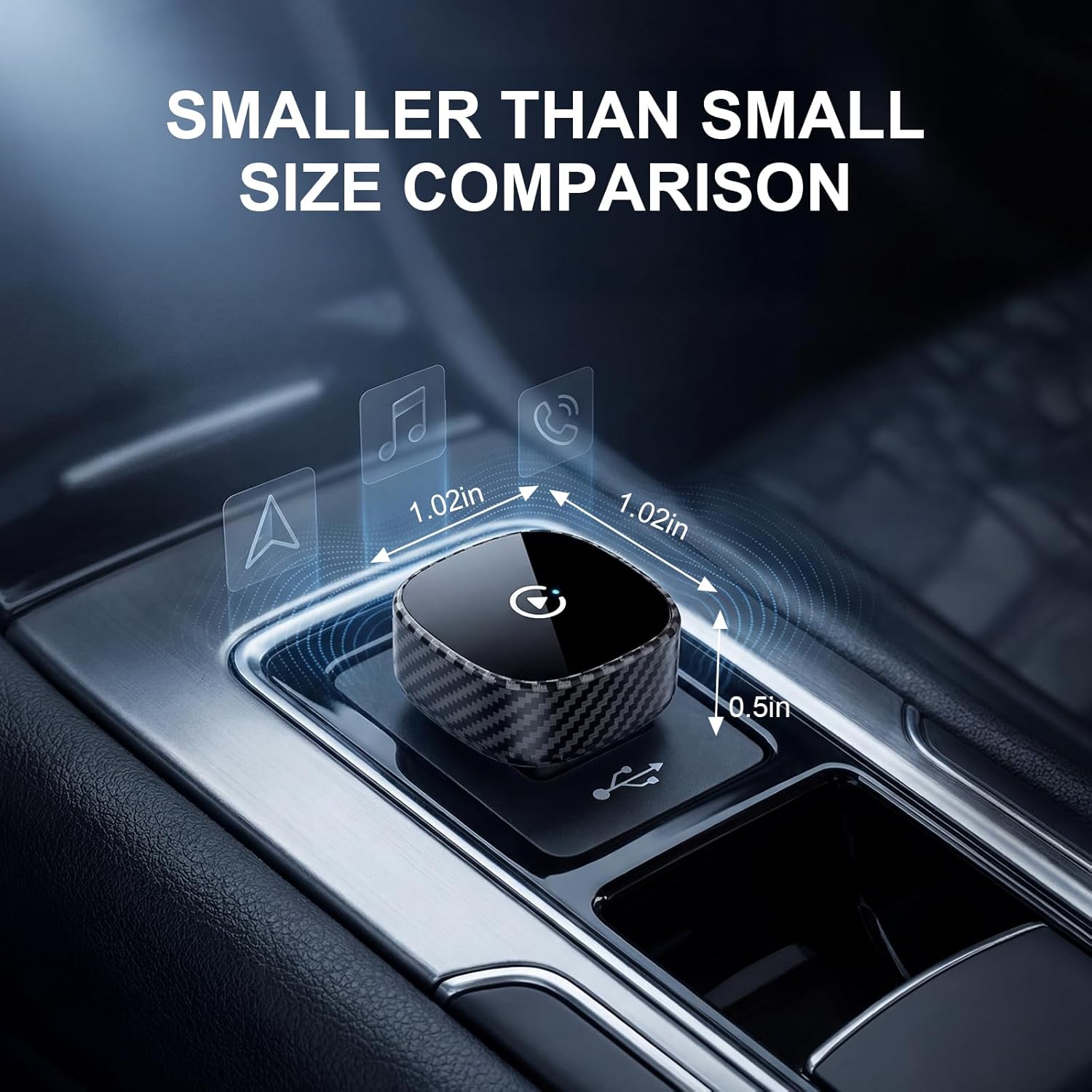 Thumbnail 3 de Wireless CarPlay Adapter for Apple iPhone & Android Auto (2026 Upgrade) — Bluetooth & Wi‑Fi Plug & Play, Black