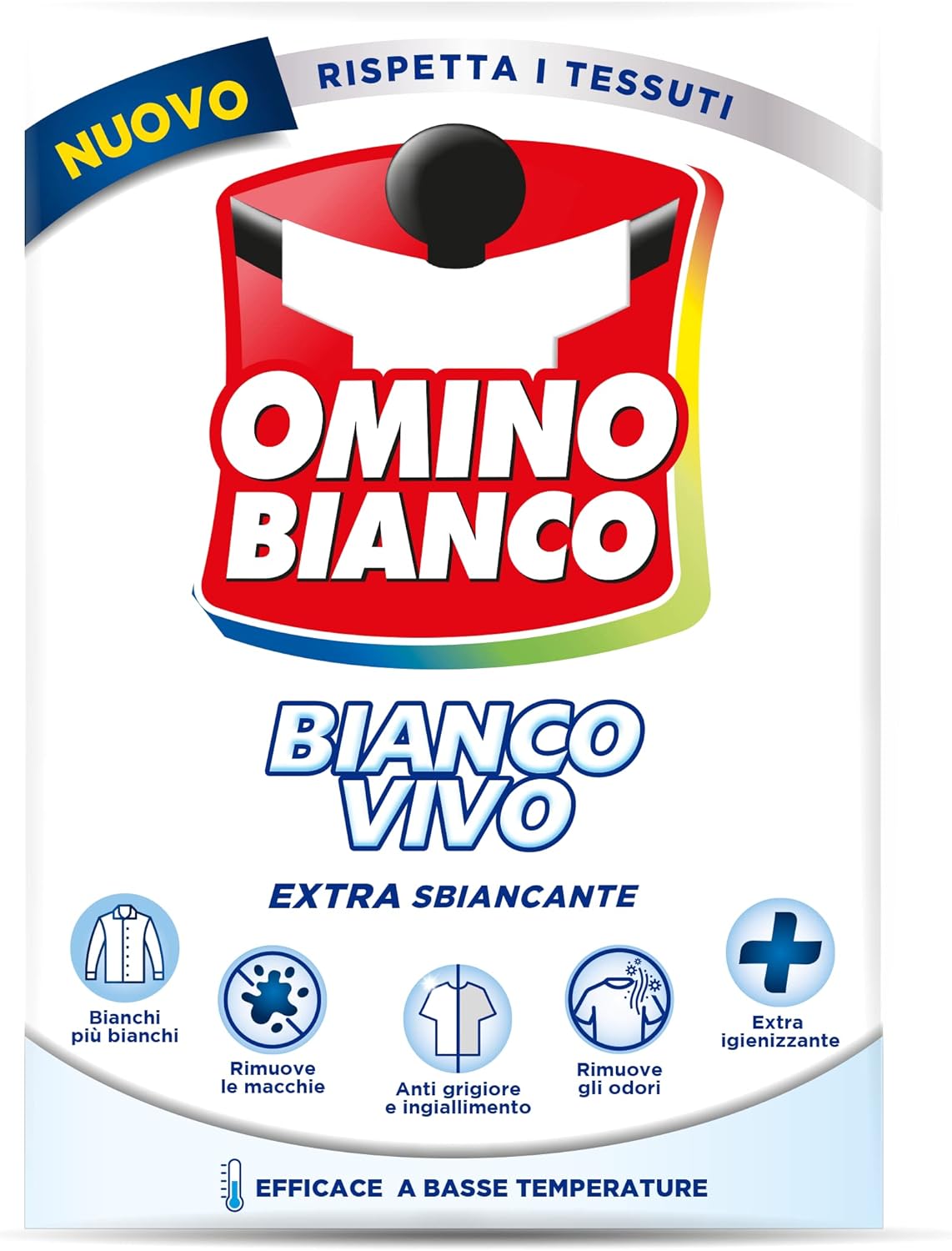 Detalle de Omino Bianco Bianco Vivo in Polvere - Additivo Lavatrice per Capelli Bianchi 500 g x 3
