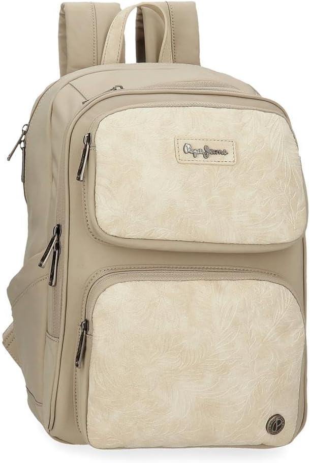 Detalle de Pepe Jeans Jana Mochila 9,25 L beige para portátil