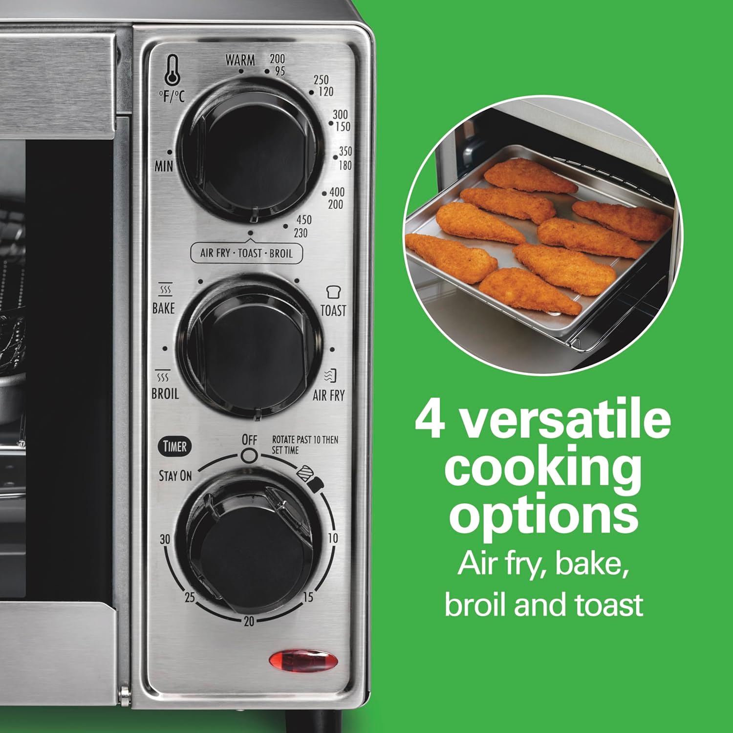 Detalle de Hamilton Beach 4-Slice Air Fryer Oven